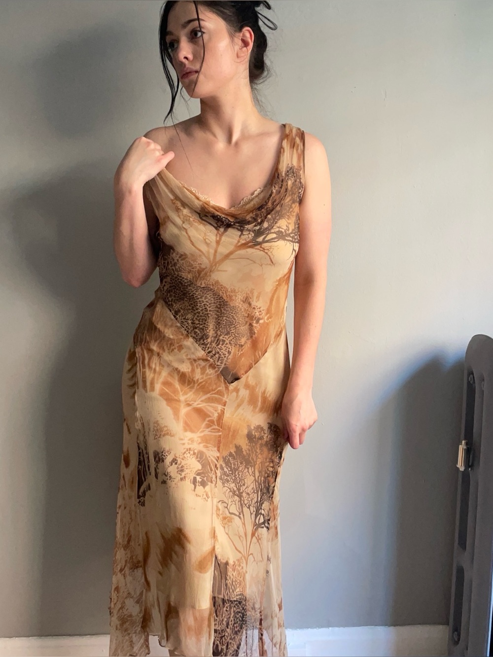 Rene Derhy Animal Printed bias cut Slip Dress